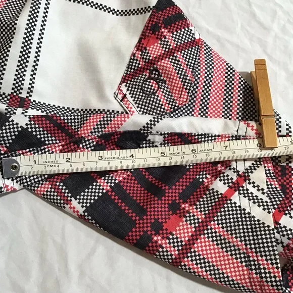 OP Swim Trunks Boy M (8) Plaid Red White Black Drawstring Waist Board Shorts - Picture 9 of 10